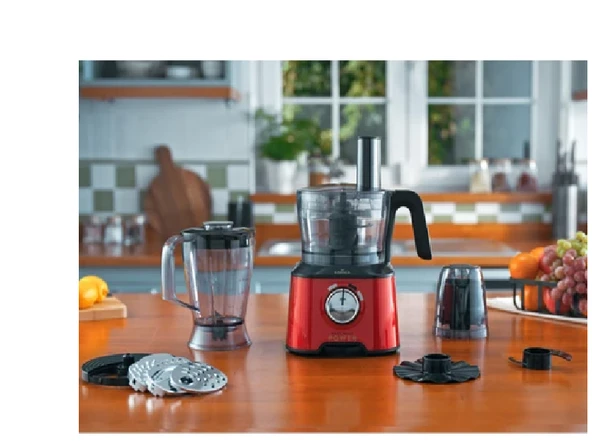 Karaca Mastermaid Power Multifunctional 10 in 1 Red Mutfak Robotu, Blender Seti 2000w