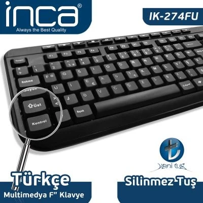 Inca IK-274FU USB F Multi medya klavye,siyah