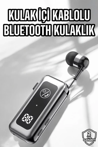 Makaralı Bluetooth Kulaklık Kulak İçi Dijital Göstergeli Yüksek Ses Kaliteli