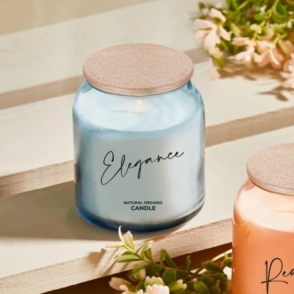 Selka Home - Dream Ahşap Kapaklı Cam Tasarım Kokulu Candle Mum - 2