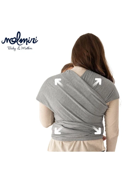 Molmini Premium Sling Pamuklu Esnek Wrap Kanguru Anakucağı Taşıma - 4