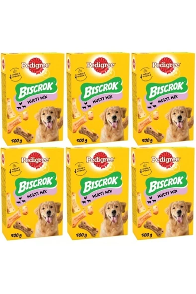 Biscrok Multi Mix Köpek Ödül Bisküvisi 500 gr X 6 Adet