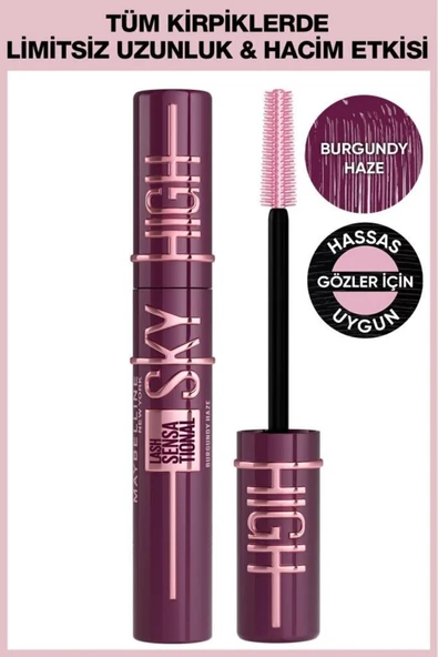Maybelline Lash Sensational Sky High Burgundy Haze Maskara - Mürdüm
