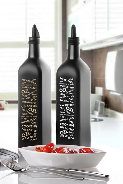 Selka Home - Marasca Baskılı Yazılı Yağdanlık 500 ML - 16