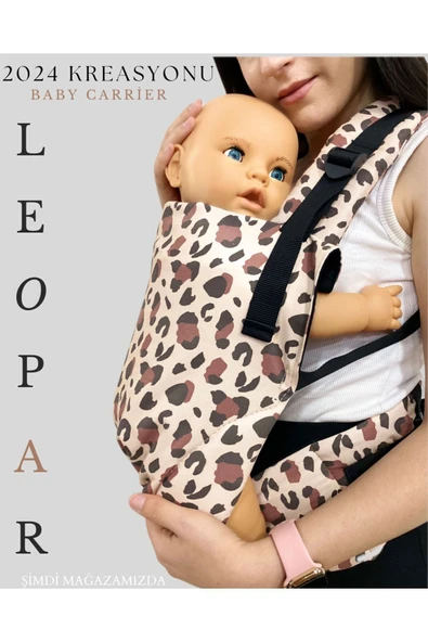 Molmini Lüx Leopar Ergonomik Kanguru %100 Pamuk 2025 Trend Bebek Taşıyıcı Anakucağı Bebek Taşıma 2-18 Ay - 2