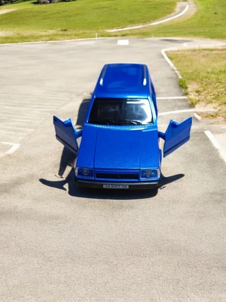 Metal Çek Bırak Kartal Araba Mavi Sesli ve Işıklı ( 1/36 Ölçek ) - 2