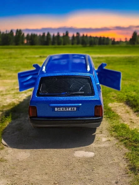 Metal Çek Bırak Kartal Araba Mavi Sesli ve Işıklı ( 1/36 Ölçek ) - 3