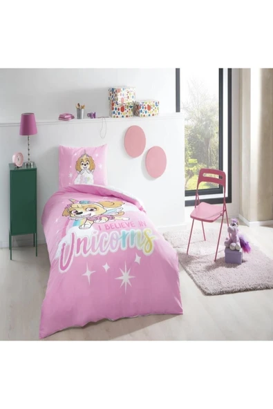 TAÇ LİSANSLI PAW PATROL SKY GLİTTER TEK KİŞİLİK NEVRESİM TAKIMI