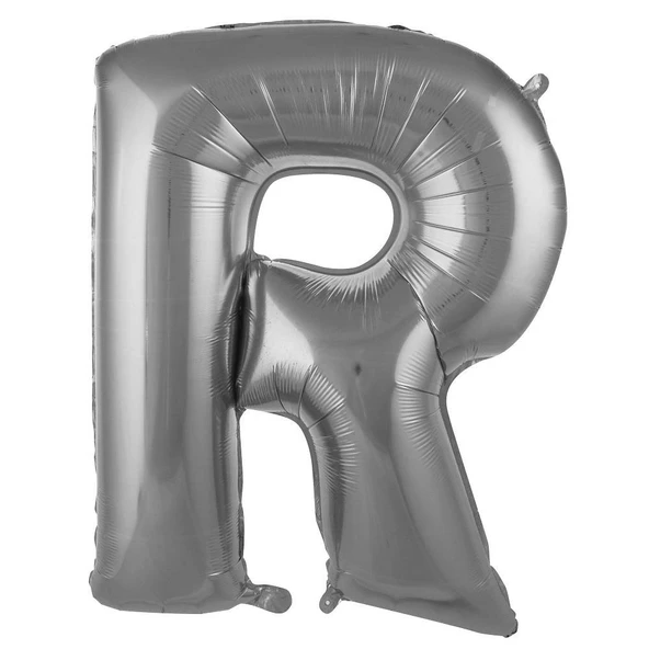 Folyo Balon 76cm Harf Gümüş "R" - 1