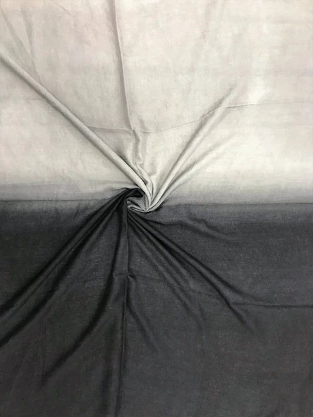 Gri Siyah Renk Geçişli %100 Pamuk Şal 90x190 cm - 4