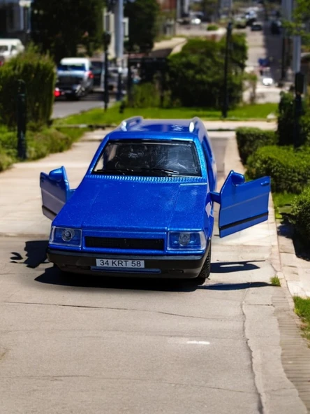 Metal Çek Bırak Kartal Araba Mavi Sesli ve Işıklı ( 1/36 Ölçek ) - 4