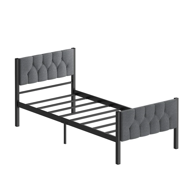 Karyola, Stil Metal Karyola, 90X200 cm, Kapitone İşlemeli Karyola - Resim 5