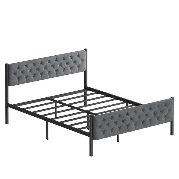 Karyola, Stil Metal Karyola, 140X200 cm, Kapitone İşlemeli Karyola - 8