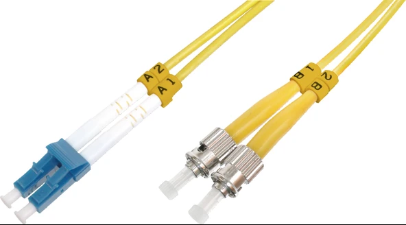 Beek LC-ST Fiber Optik Patch Kablo, 9/125 µ, Singlemode, 3.0mm, Duplex, OS2, LSZH, 2 metre