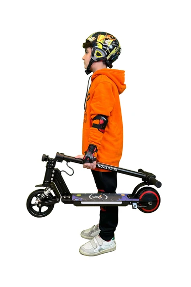 S5 Elektrikli Çocuk Amortisörlü Led'li Scooter 130 W ( Dizlik Ve Dirseklik Hediyeli) - 3