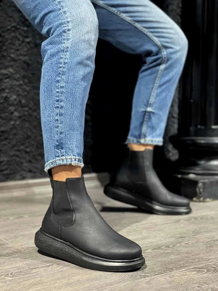 Terzi Bey Yüksek Taban Ayakkabı 111 Siyah (siyah Taban)