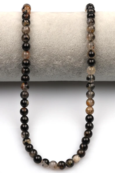 Siyah Turmalin Doğal Taş Dizi 6 mm Küre Kesim - Resim 2