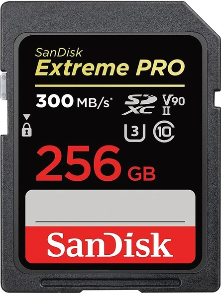 Sandisk Extreme Pro 256GB 300/260MB/S Sdxc Uhs-Iı U3 V90 8k/4k Hafıza Kartı SDSDXDK-256G-GN4IN