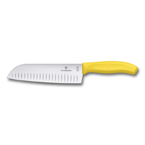 ​Victorinox 6.8526.17L8B 17cm Sarı Santoku Bıçağı, Blisterli Paket