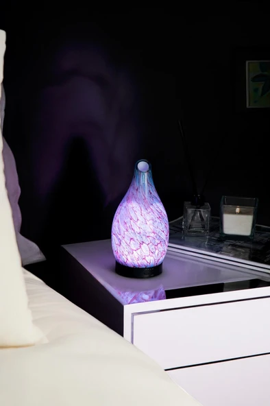 Discover Marble Dekoratif Işıklı Cam Hava Nemlendirici Esansiyel Uçucu Yağ Aroma Difüzörü - 3