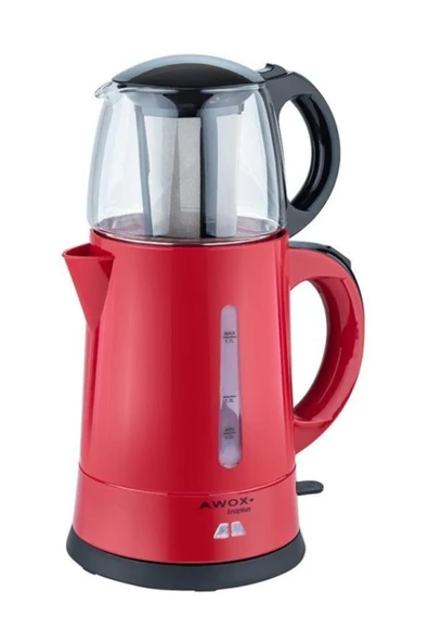 AWOX Teaplus 2000 W Cam Demlikli Çay Makinesi Kırmızı