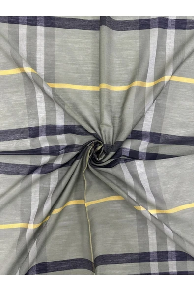 Burberry Ekose Desen %80 Yün , %20 Ipek,Yeşil Siyah Kareli Şal 68x246 Cm - 4
