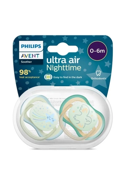 Philips Avent Ultra Air Gece Emziği 0-6 Ay 2'li Erkek Scf376/18