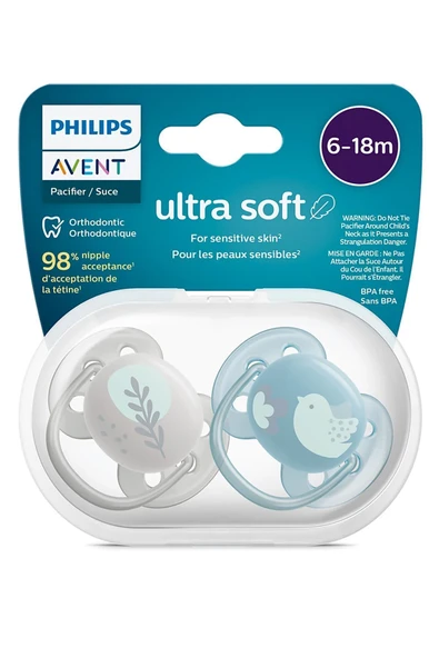 Philips Avent Ultra Soft Emzik 6-18 Ay 2'li Erkek Scf091/15