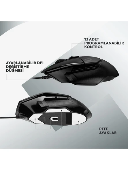 Logitech G502 X 910-006139 Siyah Optik Kablolu Oyuncu Mouse OUTLET - 5
