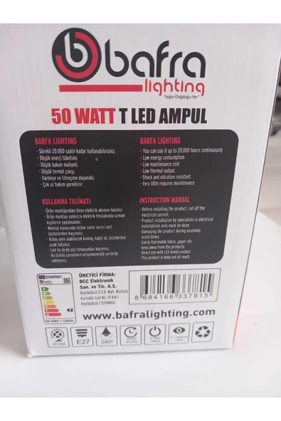 50W E27 T LED AMPUL KRİSTAL KAPAK %100 POWER BEYAZ IŞIK 2 ADET - 7
