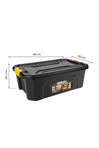 Asr-4044 Superbag Saklama Kutusu Renkli Kapak 30 Lt Bahçe Sandık Depolama Kutusu - 2