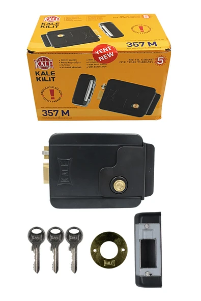 Kale 357m Elektrikli Kapı Otomat Kilidi Makaralım Siyah 13mm-52mm - 5