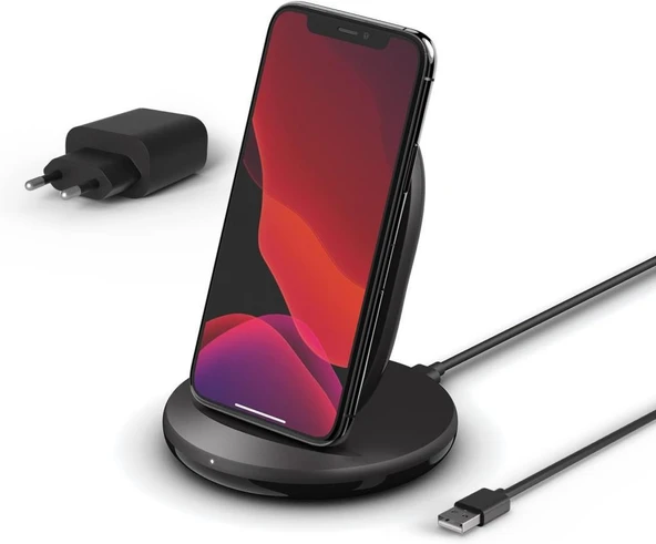 Belkin BoostCharge 15W Kablosuz Şarj Standı (Qi Şarj Standı) - Siyah Outlet