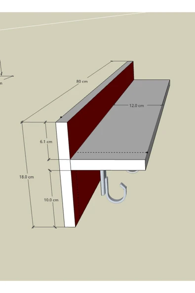 Lavanta Mobilya İmalat Amazon Duvar Askılığı Elbise Askılığı Mdf Ve Hıgh Gloss Kırmızı Beyaz - 4