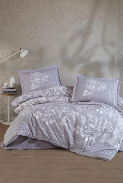 Clasy Ranforce Nevresim Takımı Çift Kişilik Nera V1 Lila ürün görseli