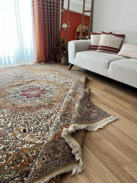 199x290 cm Büyük Boy Bohem Stili Türk Halı, Renkli El Dokuma Harika Kondisyonlu Büyük Salon için Halı - 3