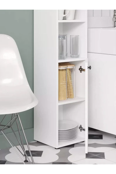 Lavanta Mobilya İmalat POSOF MDF BEYAZ ÇOK AMAÇLI MUTFAK DOLABI (Gıda Dolabı) (1. Sınıf MDF) - 4