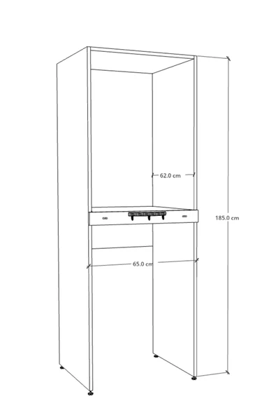 Lavanta Mobilya İmalat Mdf Ren Çamaşır Makinesi Ve Kurutma Makinesi Dolabı - Raflı - 3