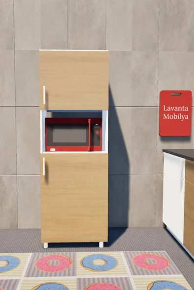 Lavanta Mobilya İmalat İDİL MDF SAFİR MEŞE ÇOK AMAÇLI MUTFAK DOLABI (MİKRODALGA FIRIN DOLABI %100 MDF) - 2