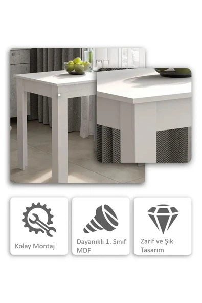 Lavanta Mobilya İmalat ALTUN MDF YEMEK MASASI GÜNLÜK KULLANIM İÇİN İDEAL - 4