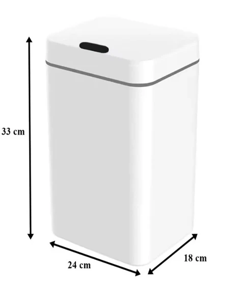 12 Litre Sensörlü Çöp Kovası Ofis Mutfak Banyo Çöp Kovası - Resim 4