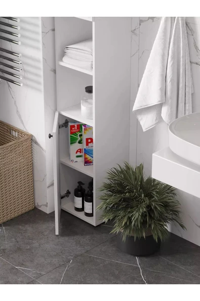 Lavanta Mobilya İmalat POSOF MDF BEYAZ ÇOK AMAÇLI BANYO  DOLABI (1. Sınıf MDF) - 3