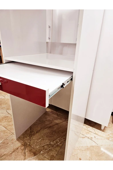 Lavanta Mobilya İmalat Mdf Hıgh Gloss Dicle Kırmızı Çamaşır Makinesi Ve Kurutma Makinesi Dolabı - 2