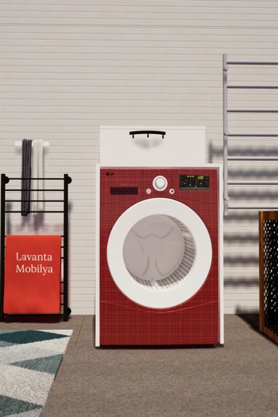 Lavanta Mobilya İmalat Seıne Mdf Çamaşır Makinesi Dolabı Saklama Alanı Mevcut - 2