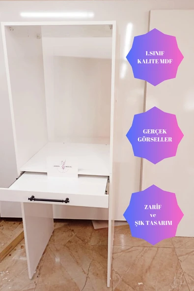Lavanta Mobilya İmalat Mdf Ren Çamaşır Makinesi Ve Kurutma Makinesi Dolabı - Raflı - 2