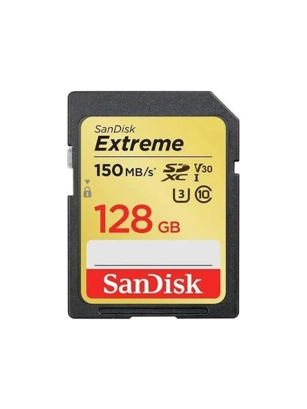 Sandisk Extreme 128GB SDXC Card 150MB/s V30 UHS-I U3 Hafıza Kartı SDSDXV5-128G-GNCIN
