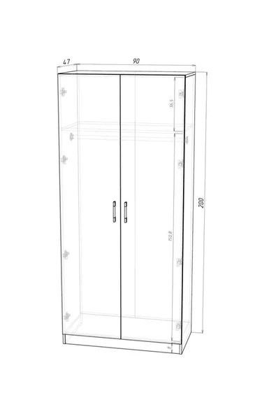 Lavanta Mobilya İmalat ALTUN MDF  GARDIROP (ÇİFT KAPAKLI) - 4