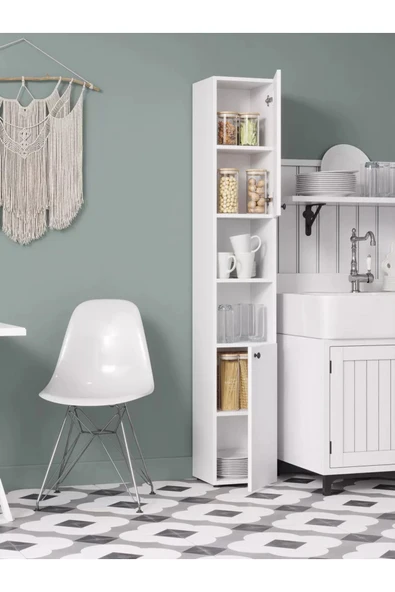 Lavanta Mobilya İmalat POSOF MDF BEYAZ ÇOK AMAÇLI MUTFAK DOLABI (Gıda Dolabı) (1. Sınıf MDF) - 3