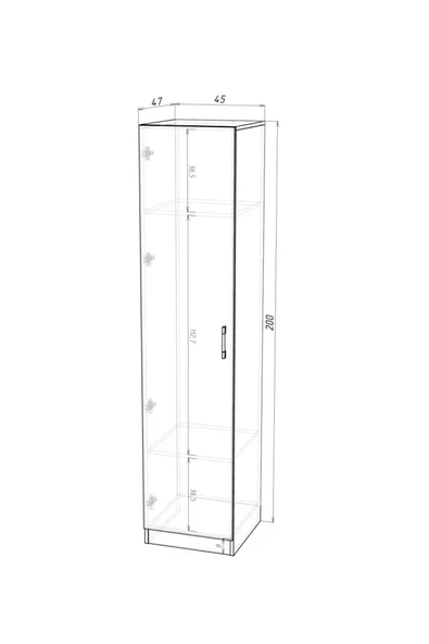 Lavanta Mobilya İmalat AMAZON MDF BEYAZ GARDIROP ( TEK KAPAKLI ) - 5