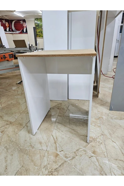Lavanta Mobilya İmalat REN MDF BEYAZ + SAFİR MEŞE ÇAMAŞIR MAKİNASI DOLABI - 4